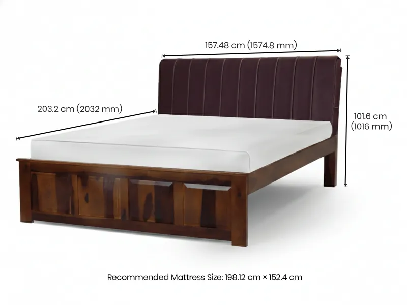 Regal Queen Bed with Dark Chocolate Leatherite